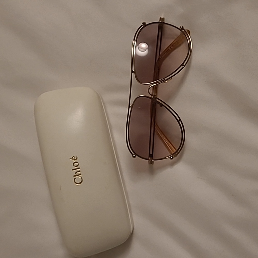 Chloe tan glass sunglasses